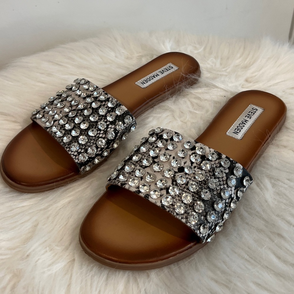 Steve Madden jeweled slides
